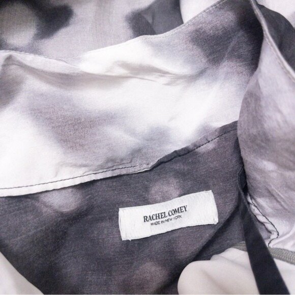 Rachel Comey Aten Silk Watercolor Dress 4 Square Neckline Organza Ruffle - Picture 4 of 12